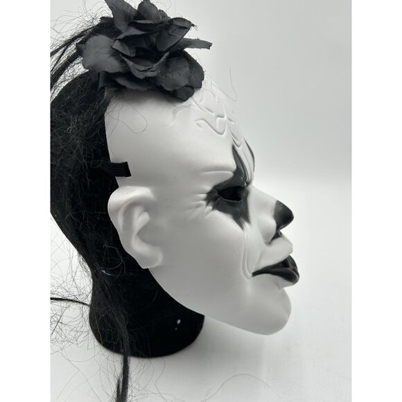 Halloween Scary Killer Clown Mask With Mini Flower Hat Adult Plastic Mask - Picture 6 of 7
